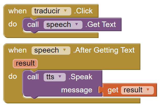 speech recognition block and text-to-speech