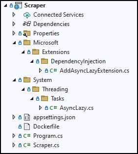 solution explorer with desired structure