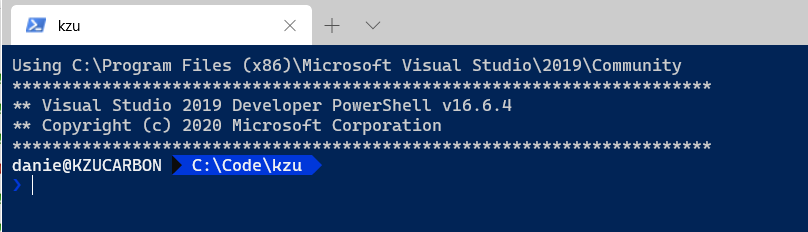 Starting powershell prompt at given directory