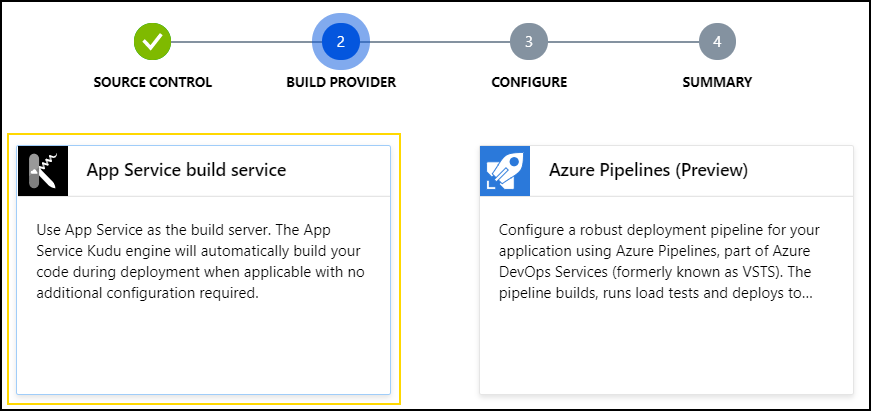 app service build